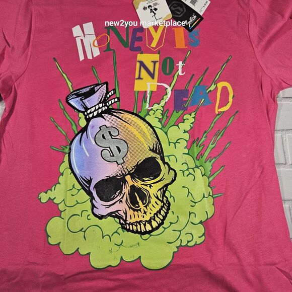 New bleecker & Mercer Mens Short Sleeve PINK MULTICOLOR T Shirt SIZE EXTRA LARGE - Picture 3 of 8